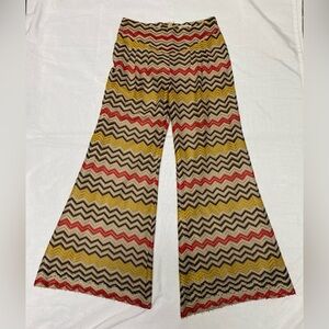 Lucy and co retro style flare leg pants open knit lined size medium